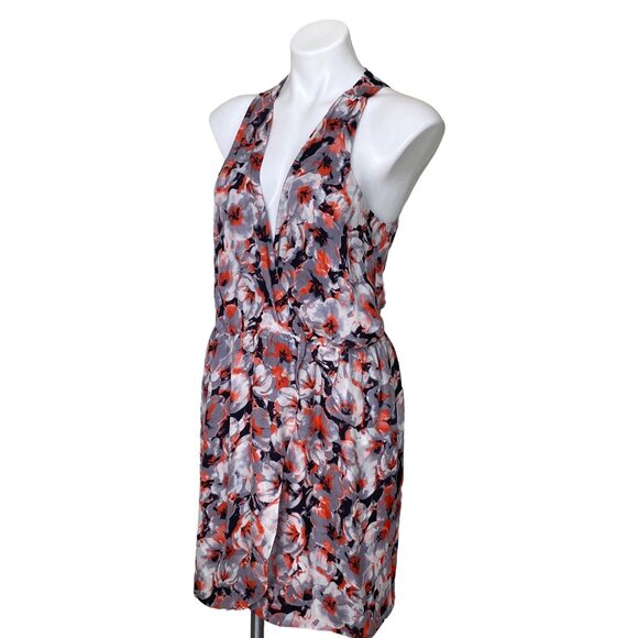 Parker NWT $264 Winnie Tango Floral Print V-Neck Silk Dress, Women's Size L - Picture 8 of 13